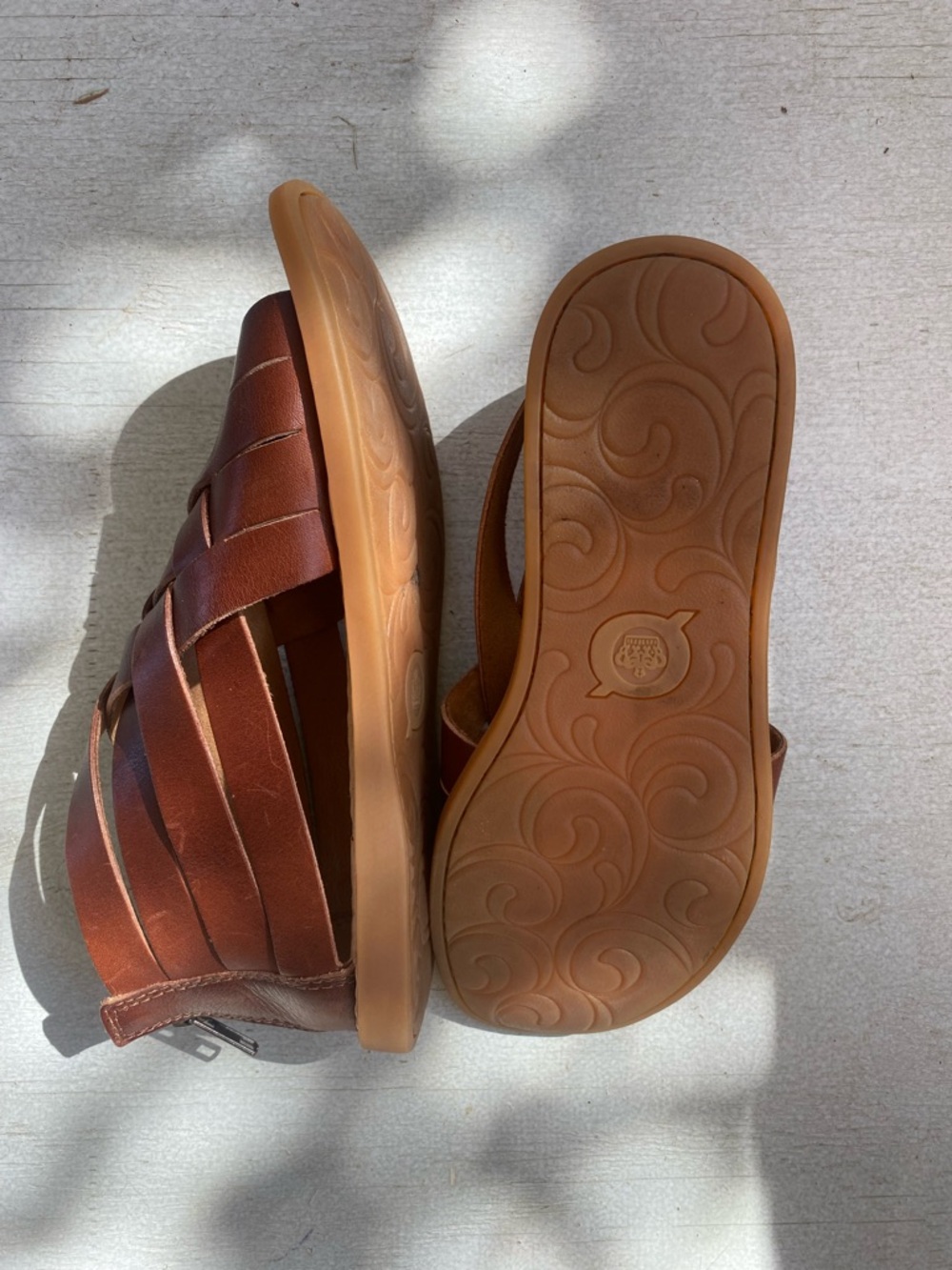 Born Tan Brown Woven Leather Sandals - Picture 3 of 5